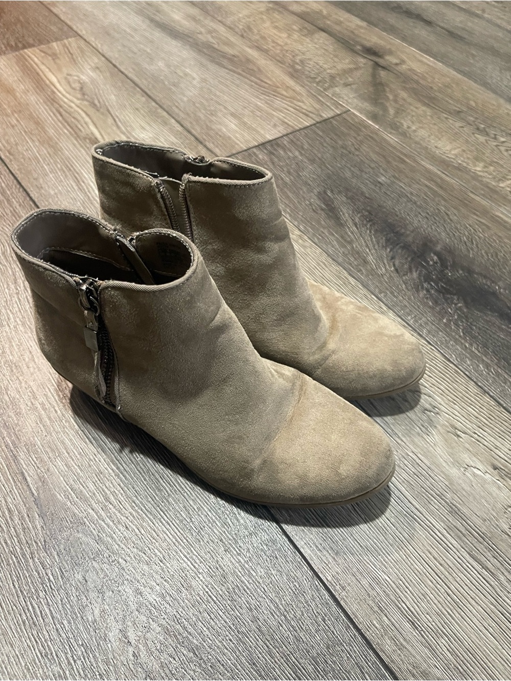 Circus by Sam Edelman Kids Taupe Suede Ankle Booties